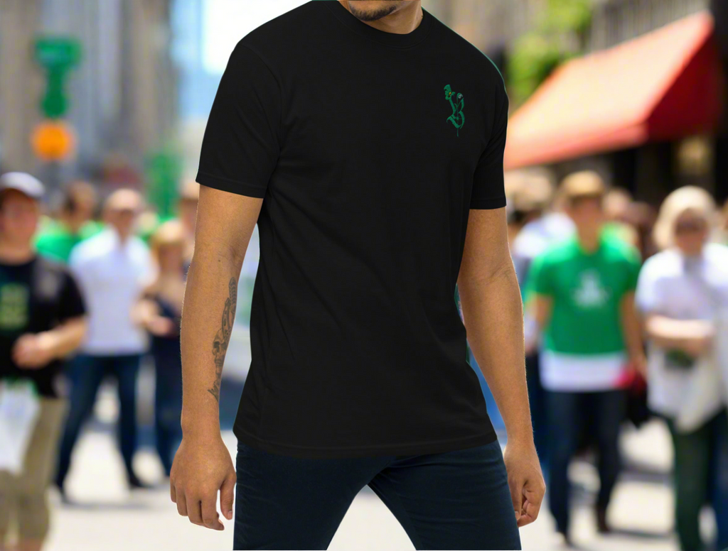 Neon Green Custom Paisley Clover premium heavyweight tee