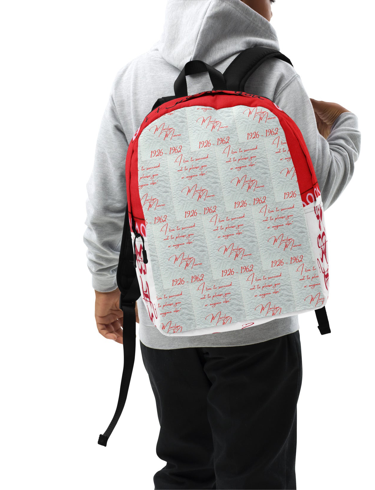 Notebook paper “I Live to Succeed” Marilyn Minimalist Backpack