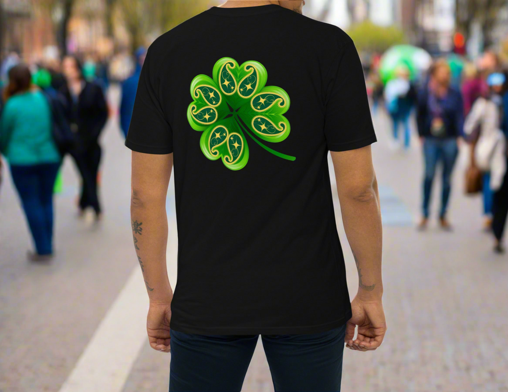 Neon Green Custom Paisley Clover premium heavyweight tee