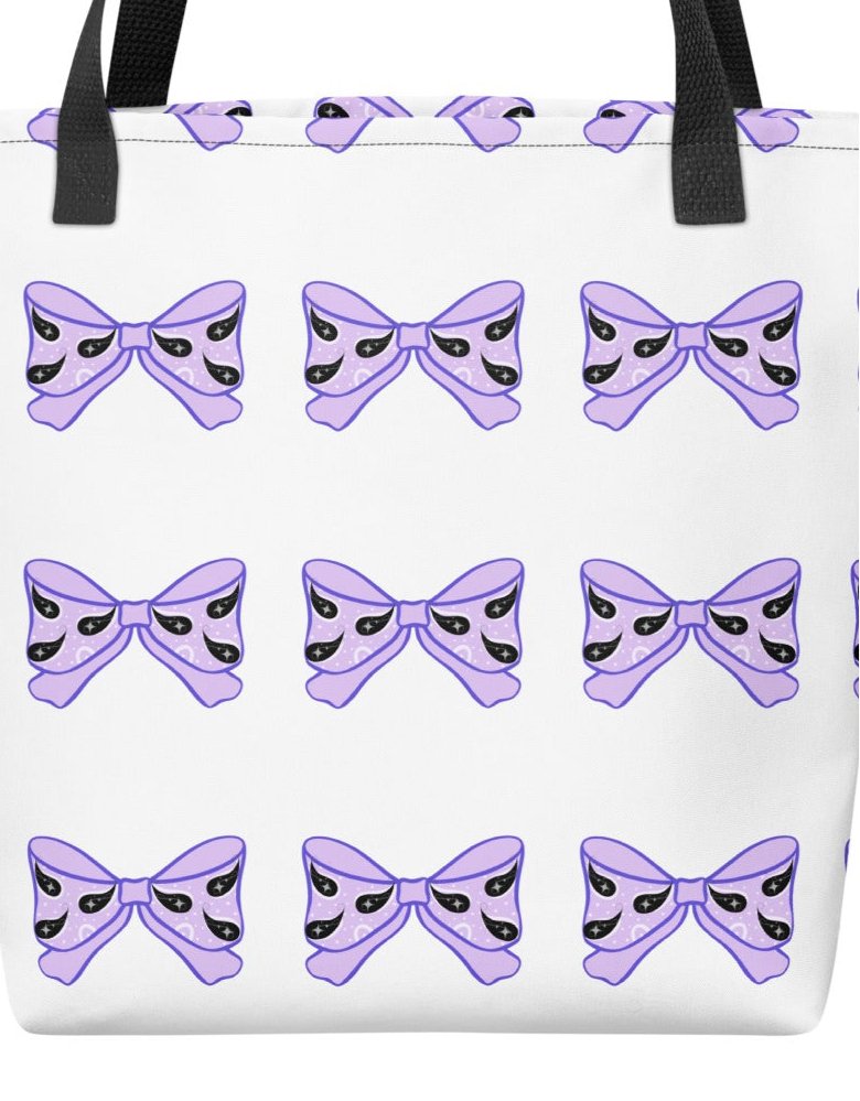 Purple bows & paisley pattern Tote bag