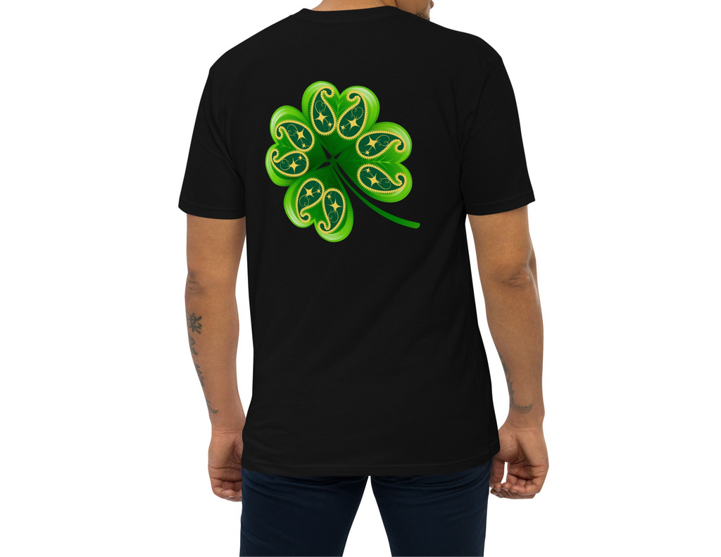 Neon Green Custom Paisley Clover premium heavyweight tee