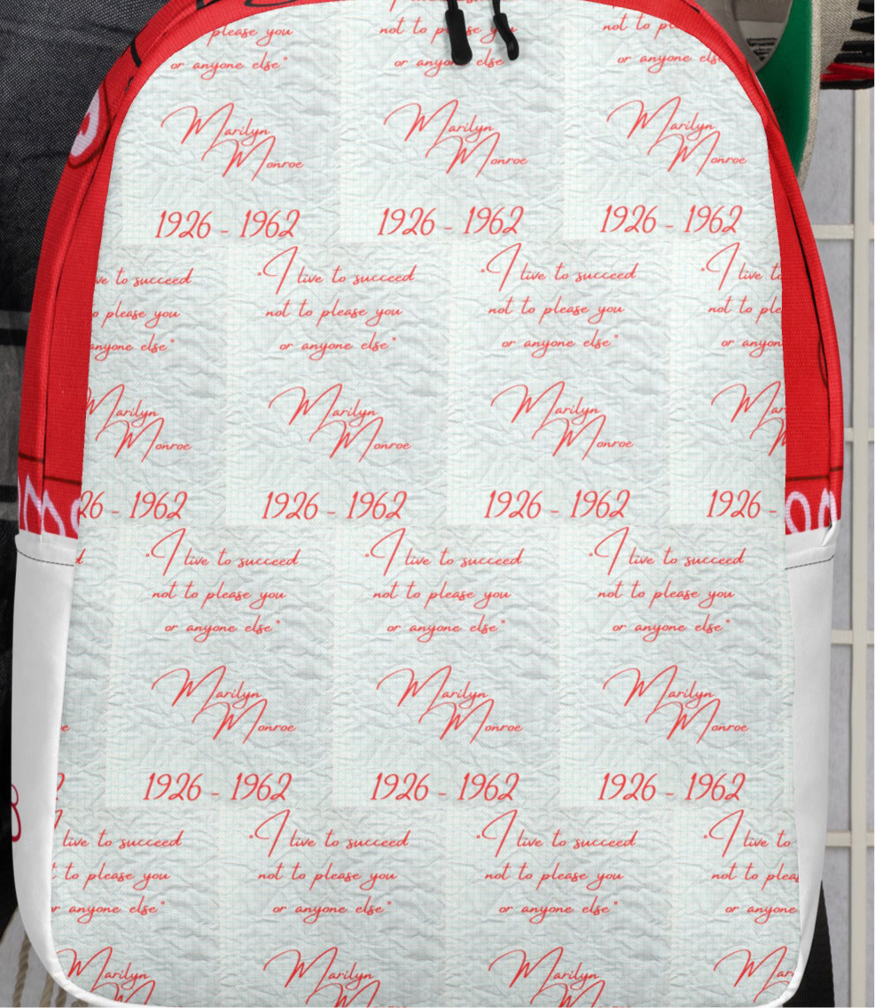 Notebook paper “I Live to Succeed” Marilyn Minimalist Backpack