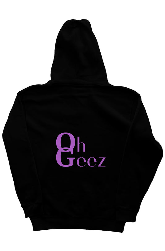 BIBS & Oh Geez Black with purple & pink pullover hoody