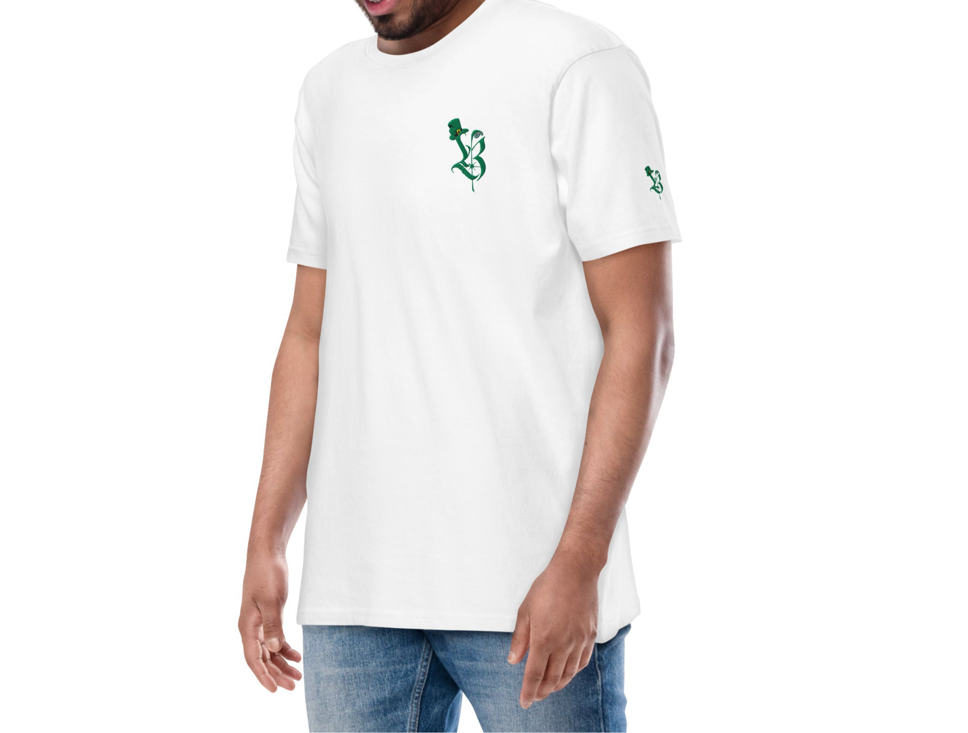 Neon Green Custom Paisley Clover premium heavyweight tee
