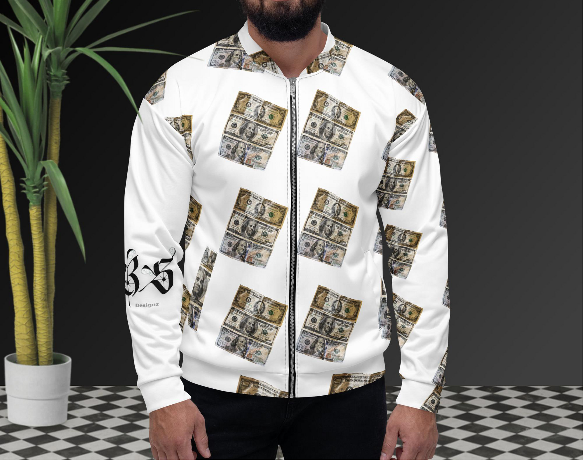 Zip Up Benjamins On You Unisex Bomber Jacket