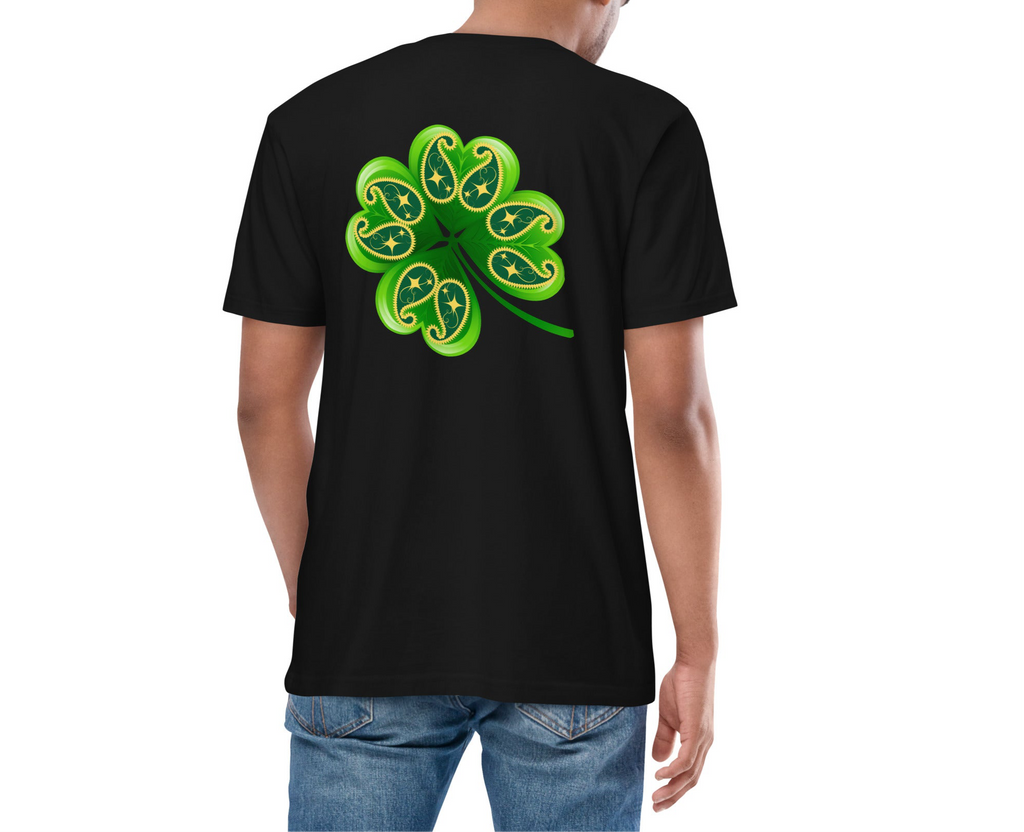 Neon Green Custom Paisley Clover premium heavyweight tee