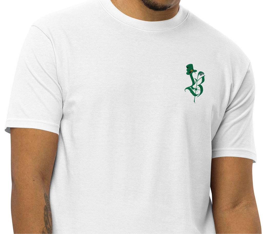 Neon Green Custom Paisley Clover premium heavyweight tee