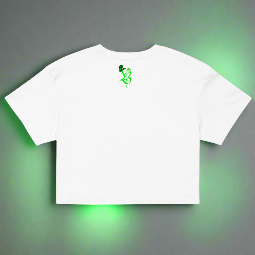 BIBS Custom Design Paisley 4 Leaf Clover Women’s crop top