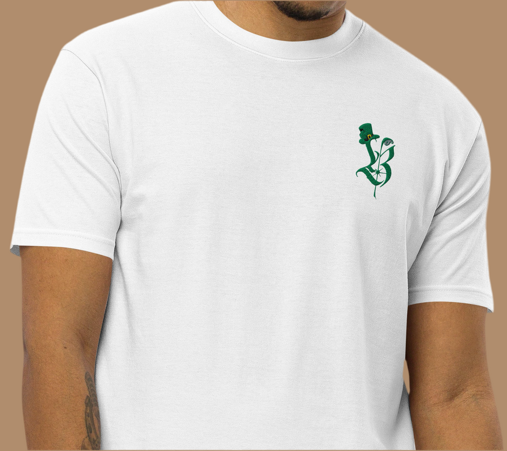 Neon Green Custom Paisley Clover premium heavyweight tee