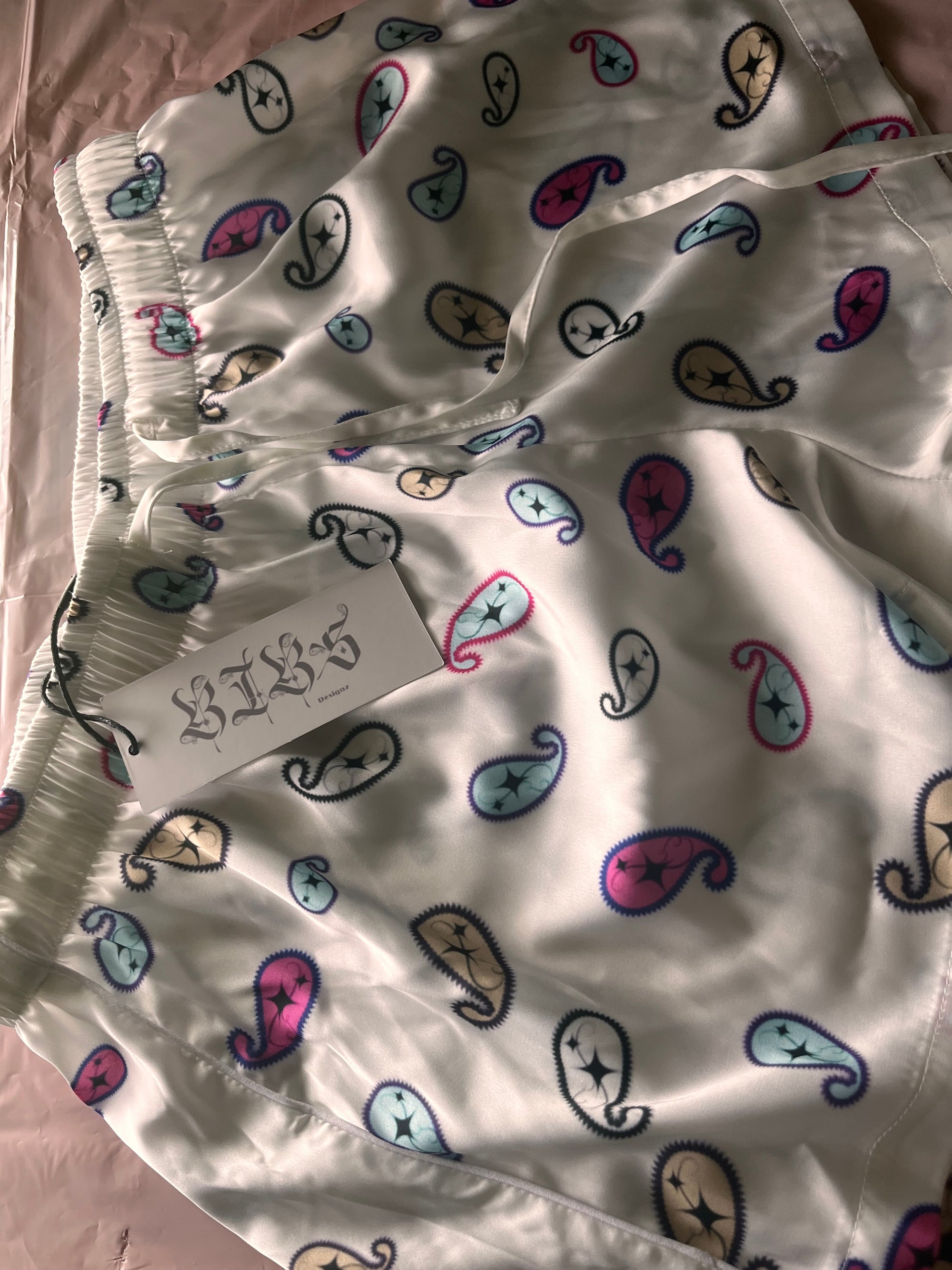 Custom Paisley Design Women’s pajama shorts
