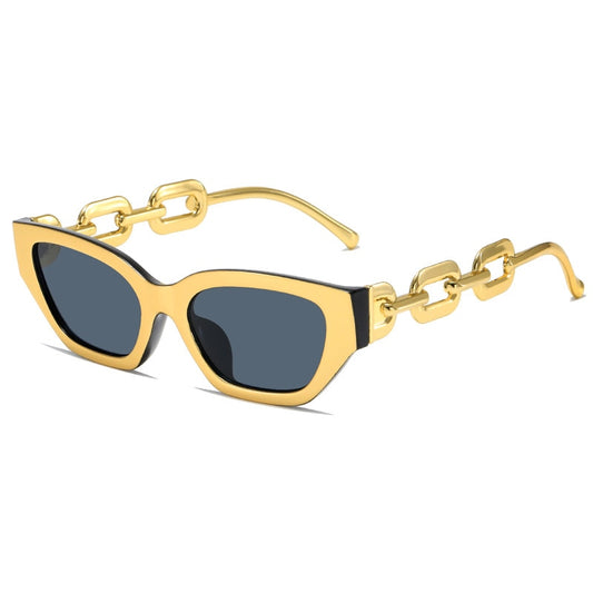 Vintage Cat Eye Sunglasses Small Metal Chain Elegant Eyeglasses