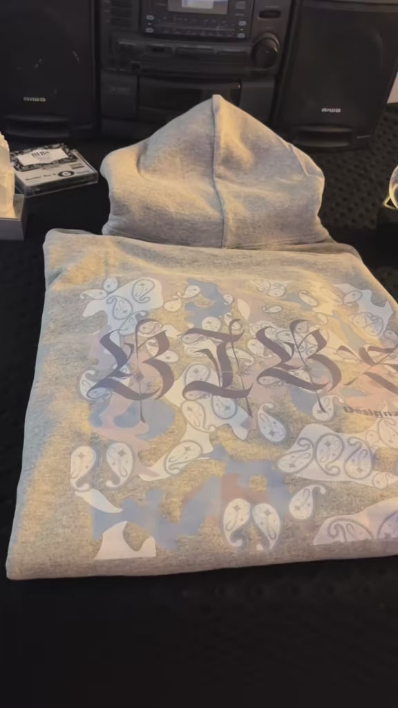 BIBS Winter Camo & Paisley combined design pullover hoody