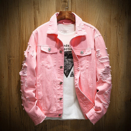 Men's Casual Cover Up Classic, Ripped Jean Jacket!! Summer Swag! (Chaqueta vequera casual para hombre)