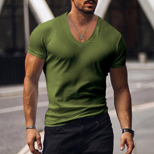 Leisurely Short Sleeve V Neck Casual Tee