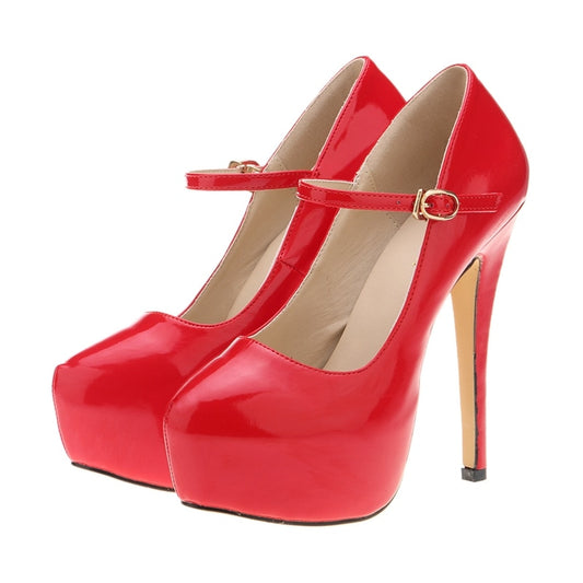 Mary Jane Style Pumps Patent Leather High Heel Stilettos